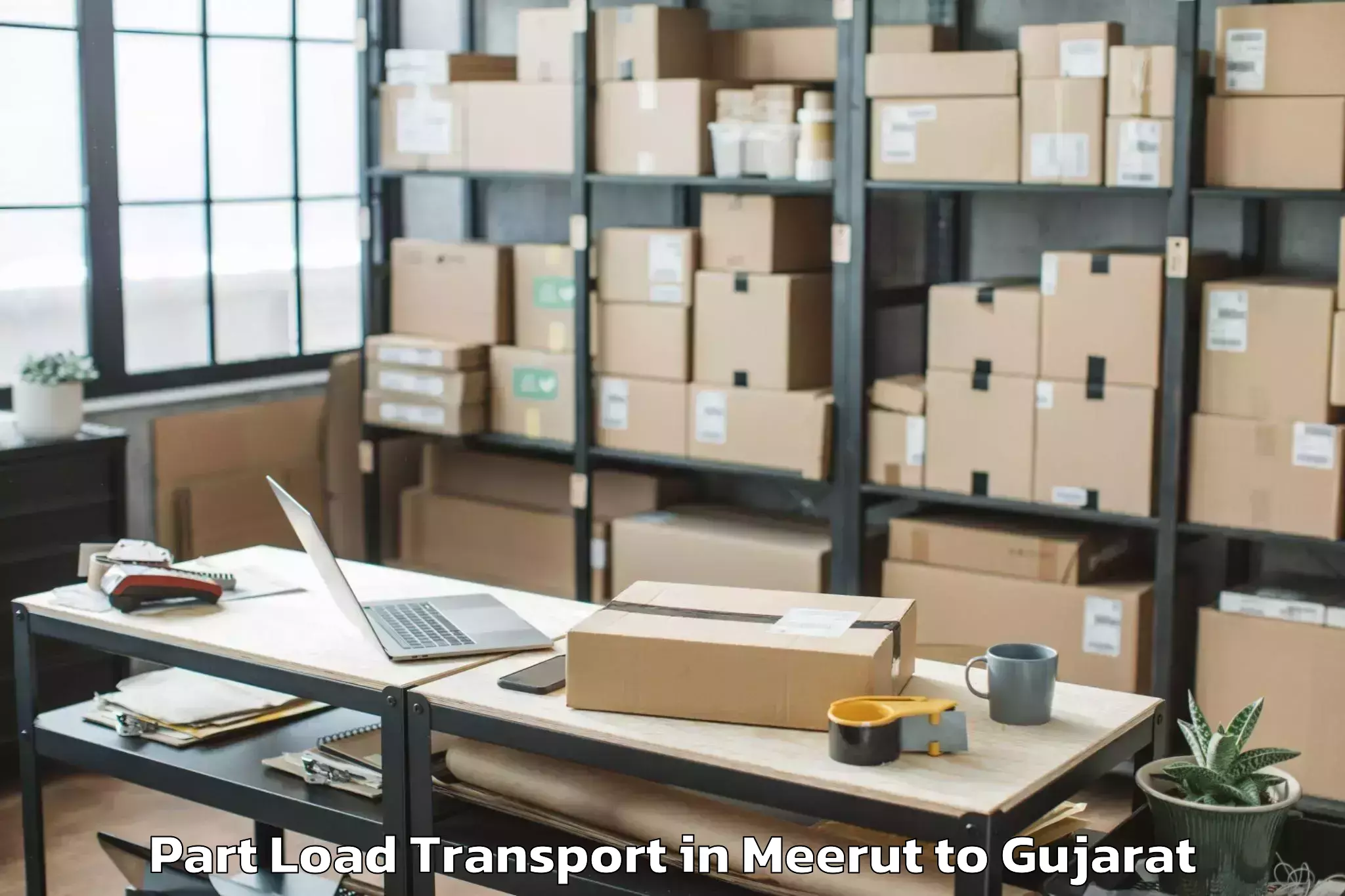 Affordable Meerut to Manavadar Part Load Transport